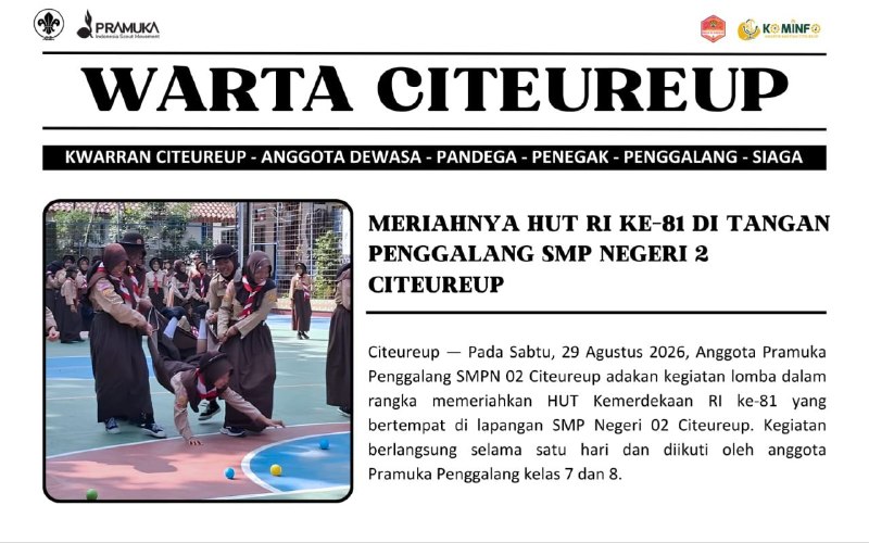 Meriahnya HUT RI ke-81 di tangan penggalang SMP Negeri 2 Citeureup