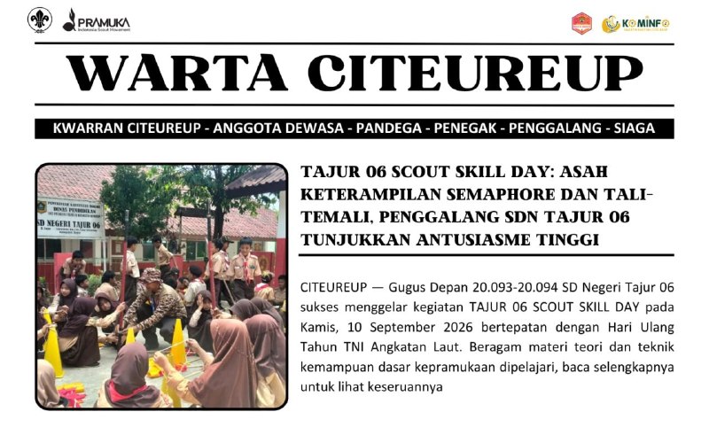 TAJUR 06 SCOUT SKILL DAY: Asah Keterampilan Semaphore dan Tali-Temali, Penggalang SDN Tajur 06 Tunjukkan Antusiasme Tinggi