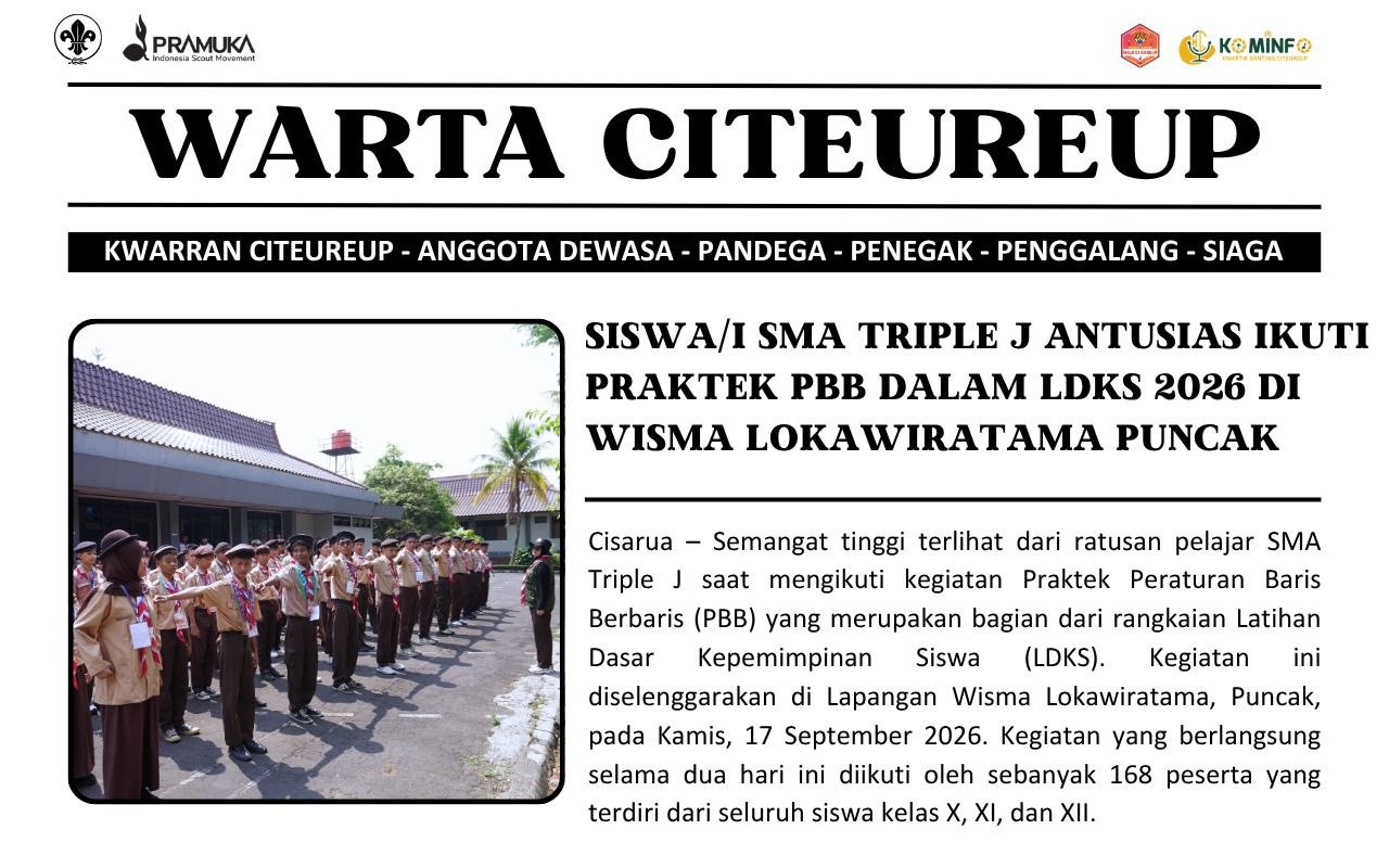 Siswa SMA Triple J Antusias Ikuti Praktek PBB dalam LDKS 2026 di Wisma Lokawiratama Puncak