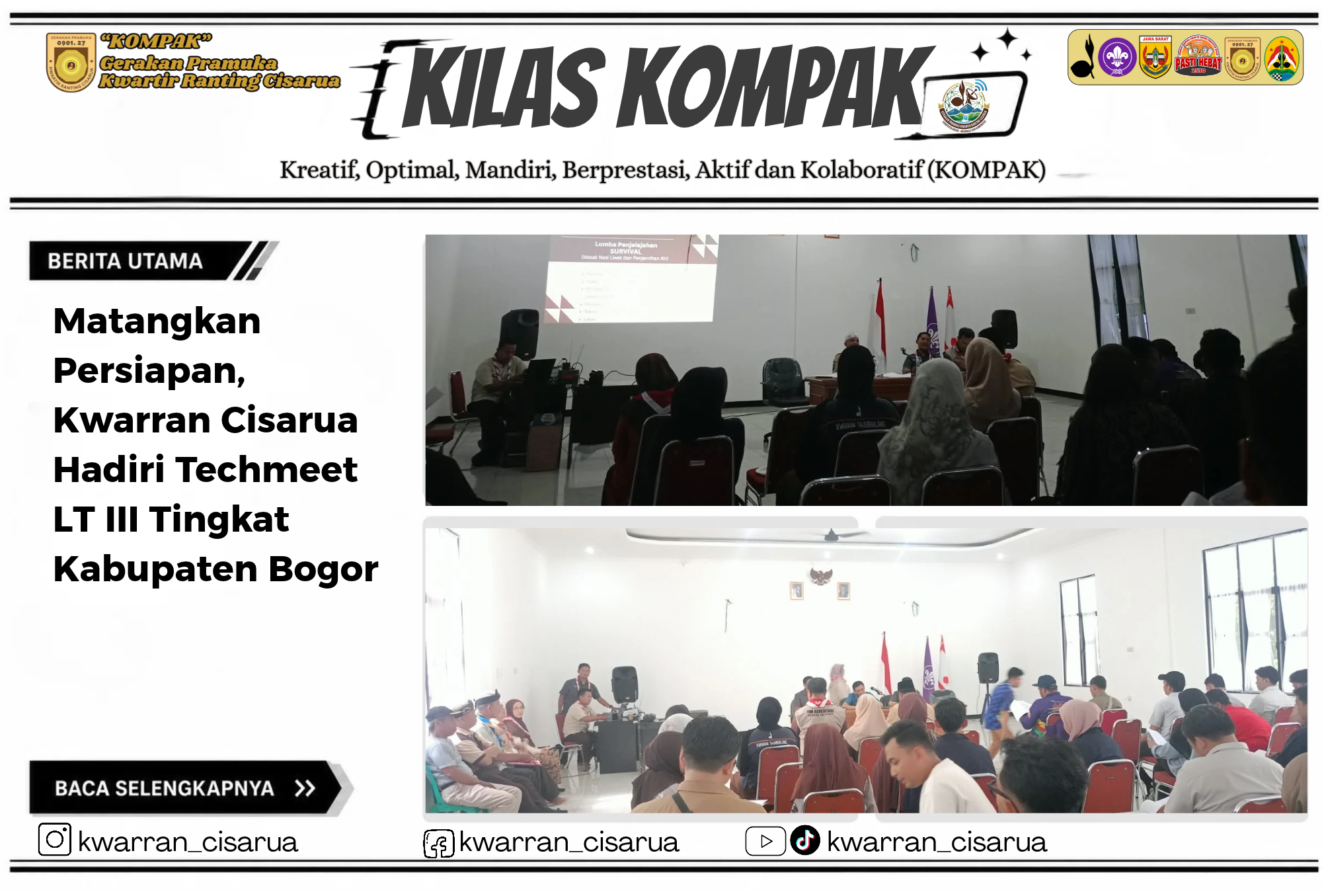 Matangkan Persiapan, Kwarran Cisarua Hadiri Techmeet LT III Tingkat Kabupaten Bogor