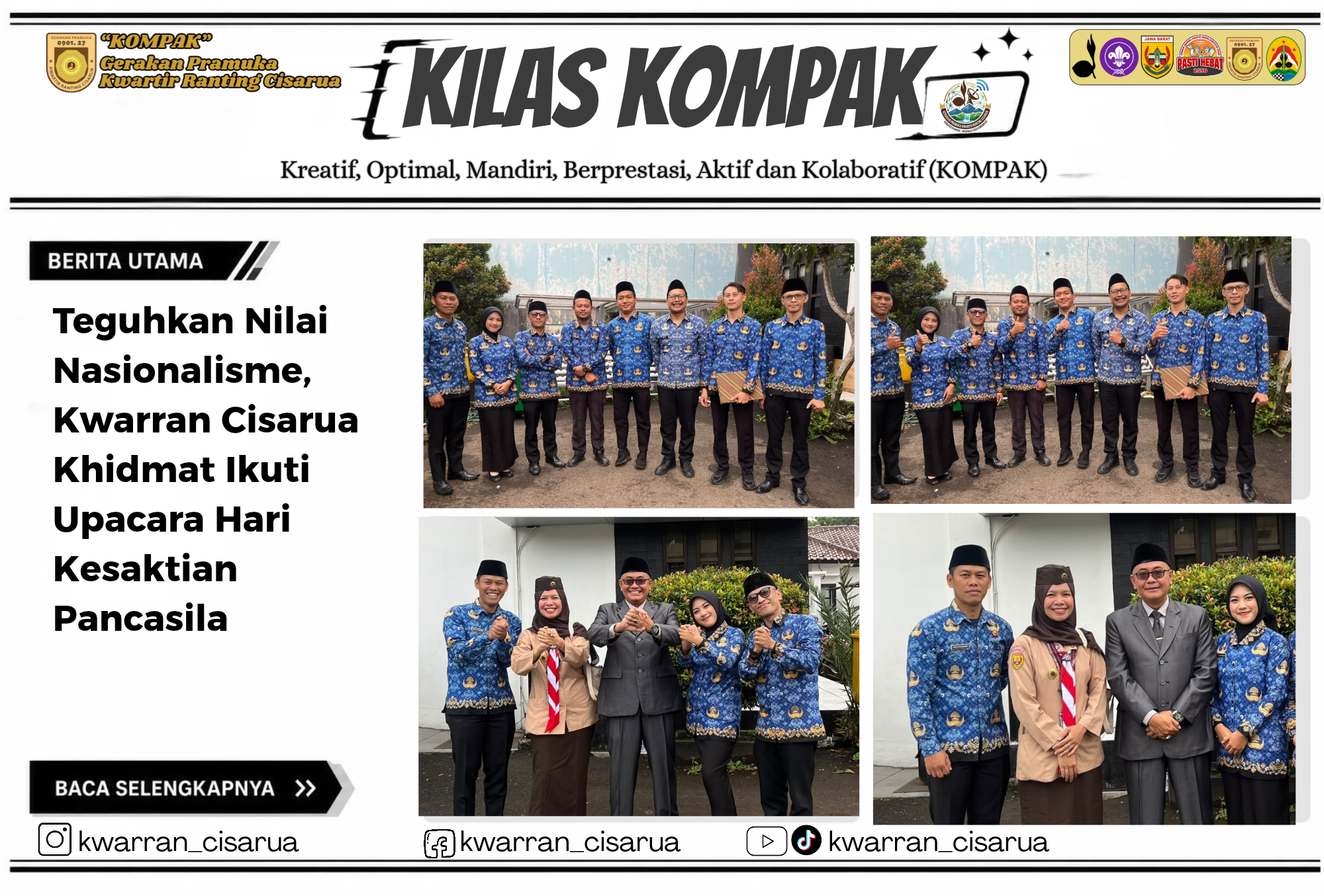 Teguhkan Nilai Nasionalisme, Kwarran Cisarua Khidmat Ikuti Upacara Hari Kesaktian Pancasila