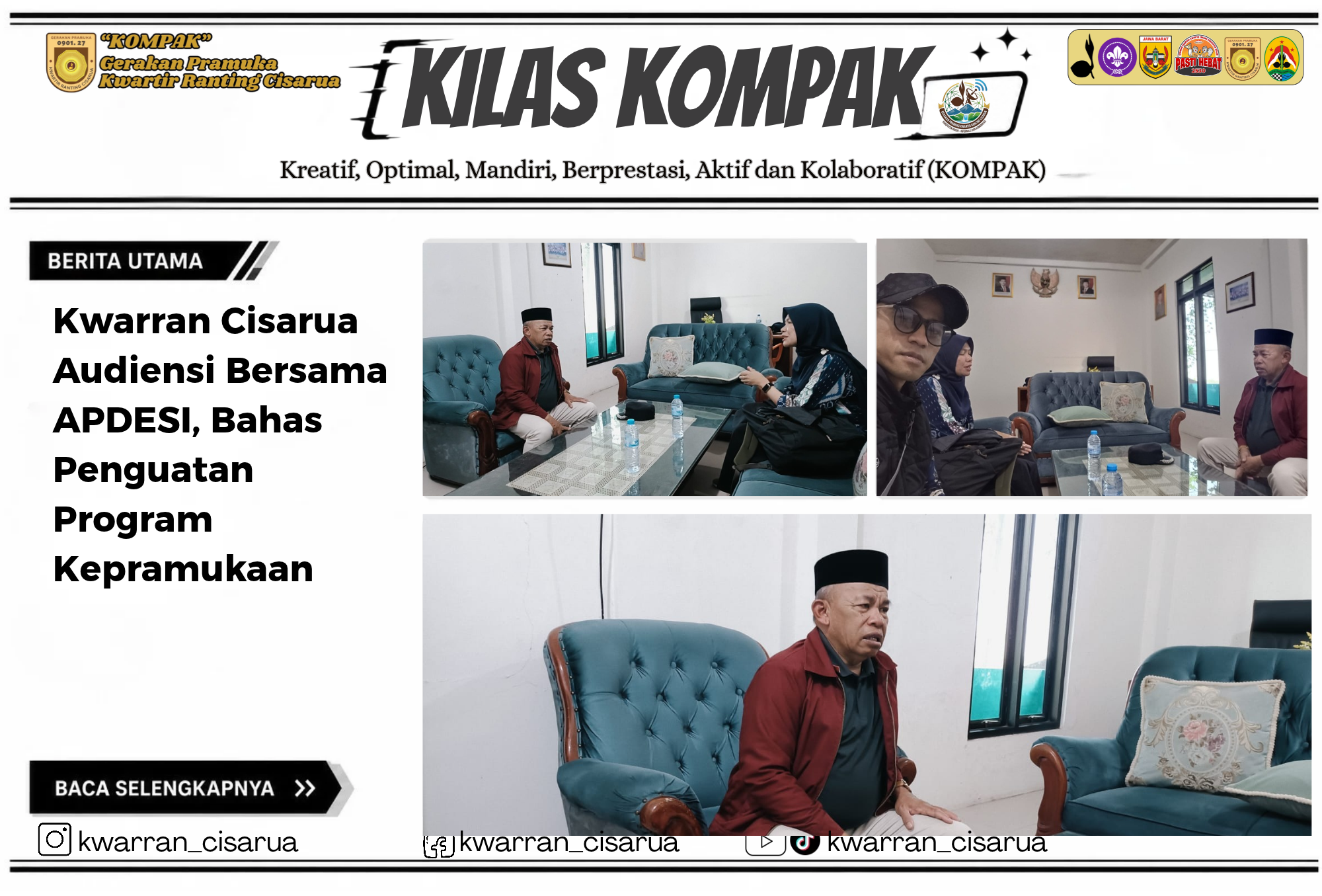 Kwarran Cisarua Audiensi Bersama APDESI, Bahas Penguatan Program Kepramukaan