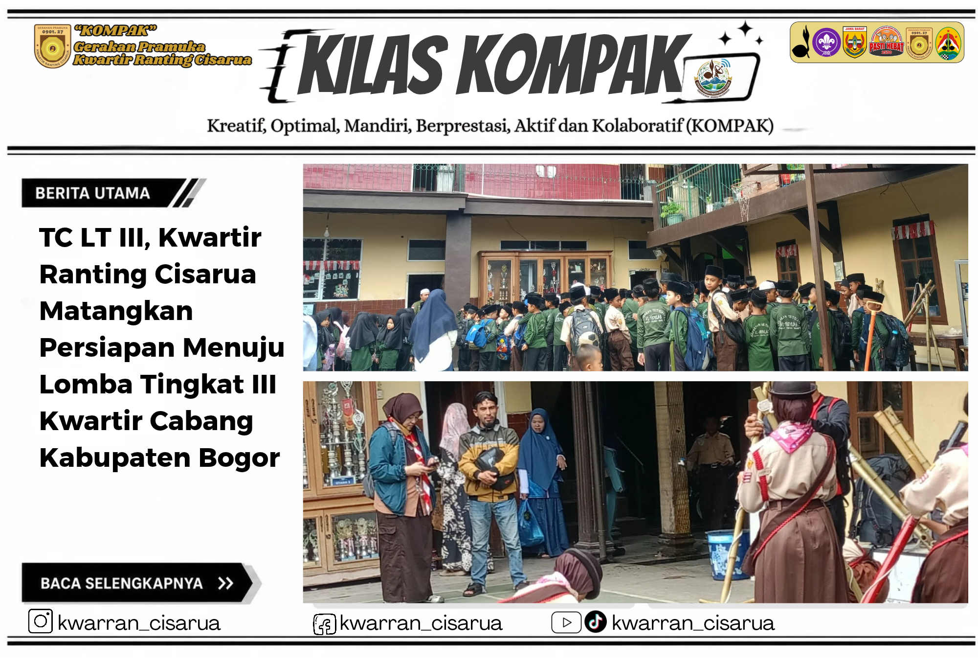 TC LT III, Kwartir Ranting Cisarua Matangkan Persiapan Menuju Lomba Tingkat III Kwartir Cabang Kabupaten Bogor