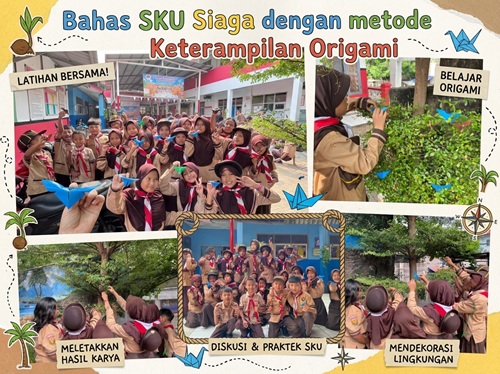 Lulusan PPIM Kwarran Cileungsi Bahas SKU Siaga dengan metode Keterampilan Origami kepada 20 Pramuka Siaga