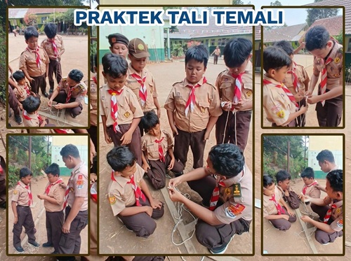 Lulusan PPIM Kwarran Cileungsi Bekali Pramuka SDN Cipicung 05 dengan Bag Packing dan Tali Temali Dasar