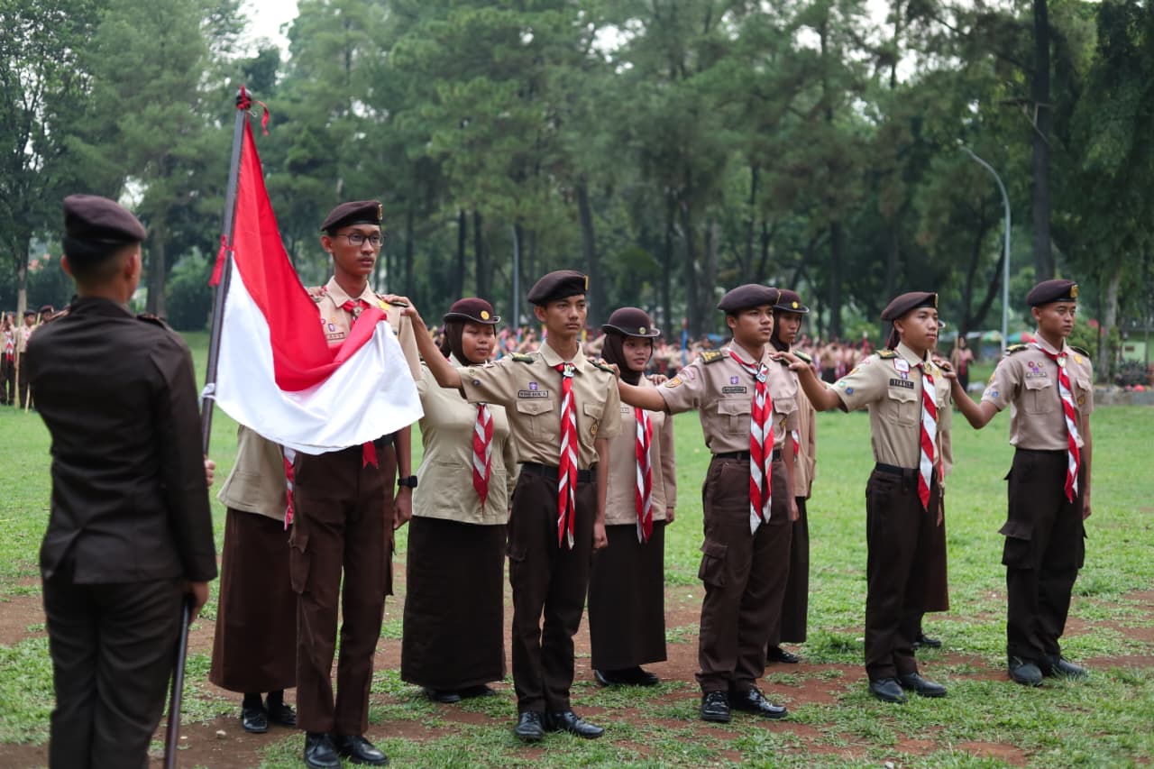 Pelantikan Unit Warta Sayaga Pusdatin KOMTI, Kwarcab Kabupaten Bogor Perkuat Publikasi Kepramukaan