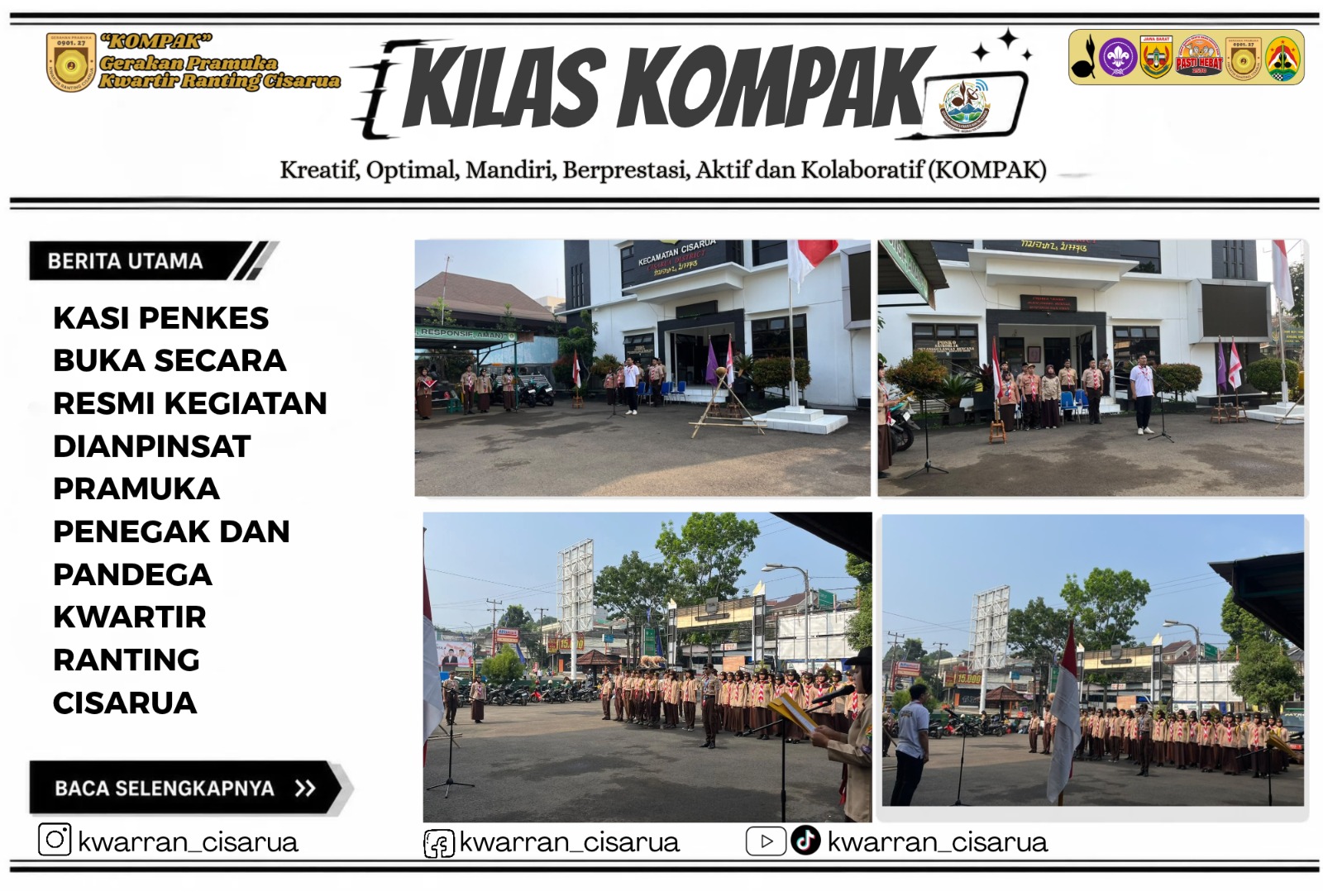 Kasi Penkes Buka Resmi Kegiatan Dian Pinsat Pramuka Penegak dan Pandega Kwartir Ranting Cisarua