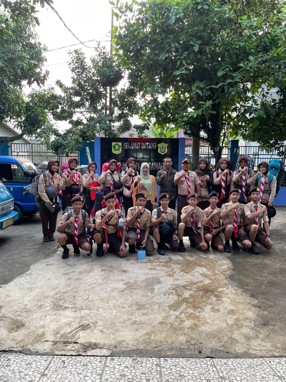 Kwartir Ranting Dramaga Lepas Kontingen Peserta LT-3 Menuju Cimandala