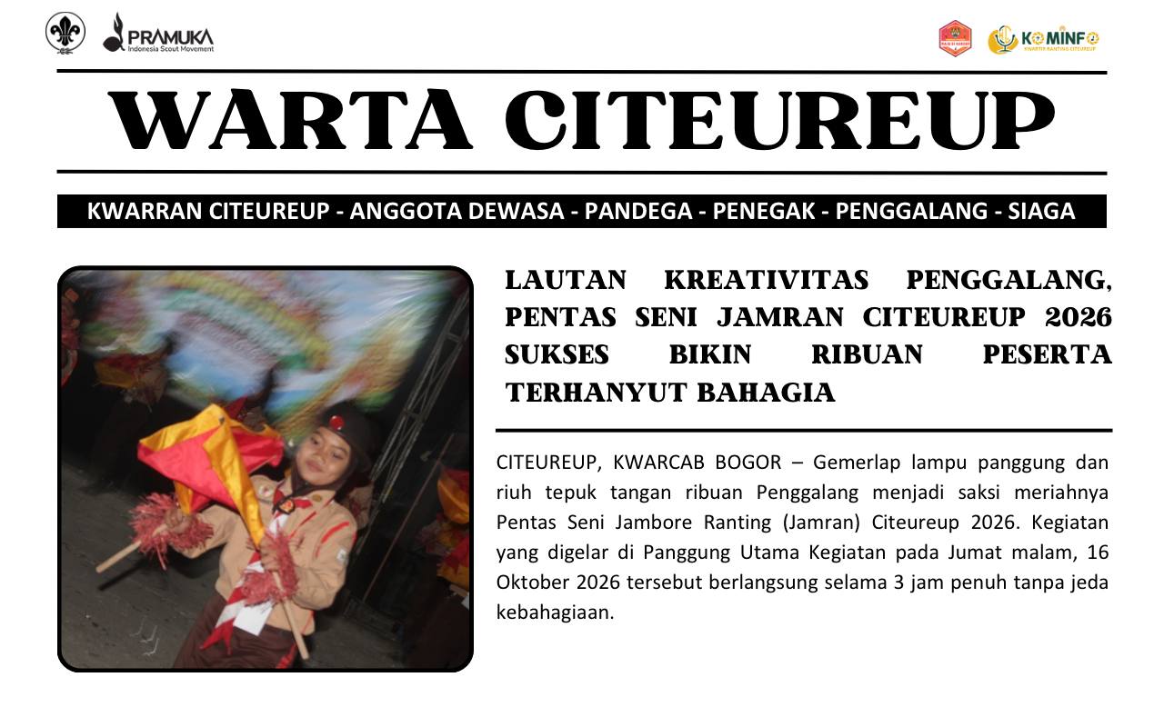 LAUTAN KREATIVITAS PENGGALANG, PENTAS SENI JAMRAN CITEUREUP 2026 SUKSES BIKIN RIBUAN PESERTA TERHANYUT BAHAGIA