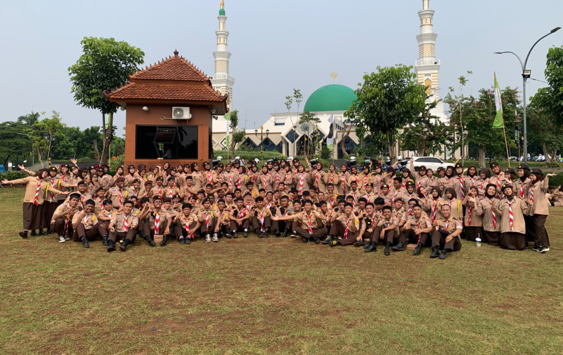 Penegak Kwarran Cibinong Ikuti Upacara Peringatan Hari Sumpah Pemuda di Lapangan Tegar Beriman